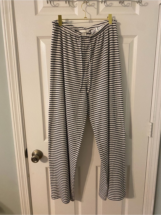 H&M Pants - H&M Striped Wide-Leg Lounge Pants - Black & White